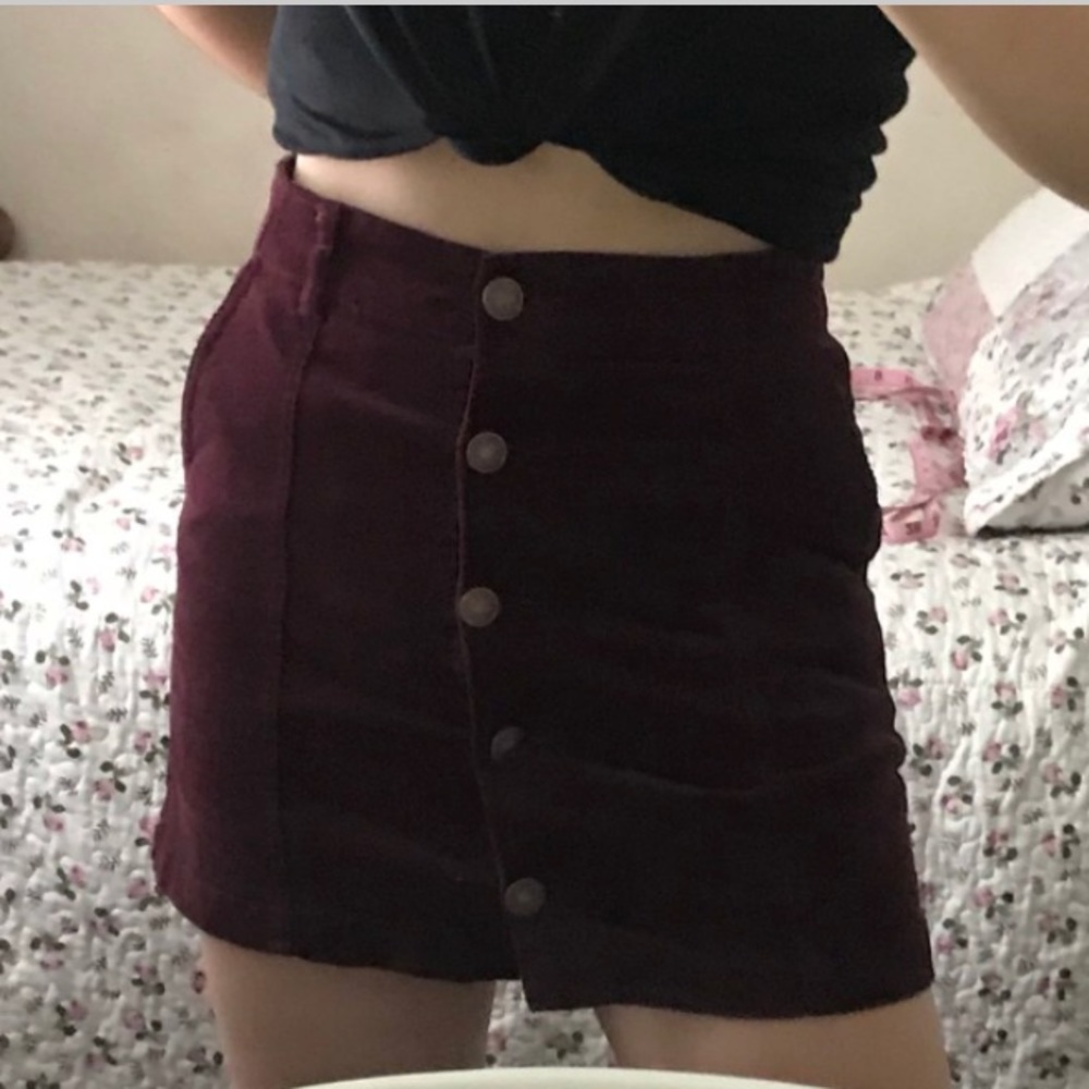 Maroon corduroy skirt